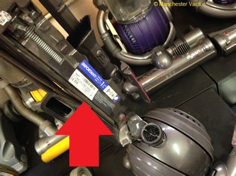 dyson upright vacuum model number location